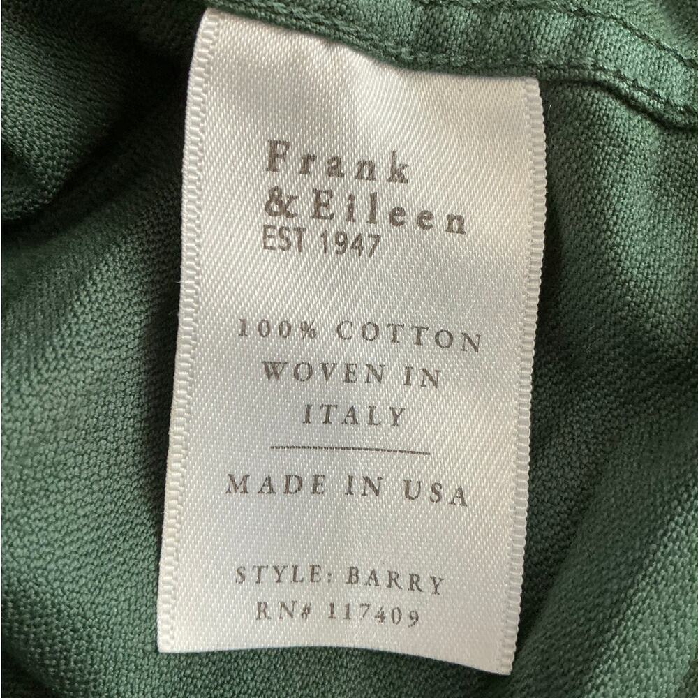 Frank & Eileen Barry Famous Denim Shirt Button Front Forest Green Cotton Size XS - Picture 9 of 10